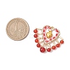 Natural Carnelian(Dyed & Heated) & Glass Seed Beads Pendants PALLOY-MZ00444-02-2