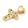 Brass Micro Pave Colorful Cubic Zirconia Pendants KK-P281-01G-T-2