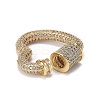 Brass Micro Pave Clear Cubic Zirconia Screw Carabiner Lock Charms ZIRC-F120-002G-2