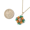 3Pcs 3 Colors Glass Seed Beaded Clover Pendant 304 Stainless Steel Cable Chain Necklaces for Women NJEW-MZ00128-4