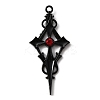 Siam Rhinestone Cross Pendant with Black Enamel ENAM-WH0001-06EB-02-1