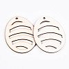 Undyed Natural Wooden Big Pendants WOOD-S058-011-2