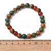 Natural Picture Jasper & African Turquoise & Carnelian Beads Stretch Bracelets for Women Men BJEW-P398-01D-5