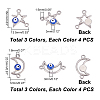 DICOSMETIC 24Pcs 6 Styles 304 Stainless Steel Enamel Connector Charms STAS-DC0010-36-2