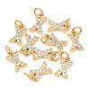 SHEGRACE Brass Micro Pave Clear Cubic Zirconia Pendants XGRQ29573-394G-X-1