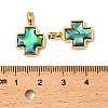 Natural Paua Shell Cross Charms KK-G538-31G-3