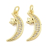 Rack Plating Brass Micro Pave Clear Cubic Zirconia Pendants KK-Q814-10G-1