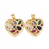 Brass Cubic Zirconia Pendants ZIRC-I062-27G-1