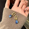 Natural Lapis Lazuli Teardrop Dangle Earrings WGEDD51-04-1