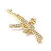 Rack Plating Brass Micro Pave Cubic Zirconia Pendants ZIRC-F142-27G-2