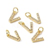 Real 18K Gold Plated Brass Micro Pave Clear Cubic Zirconia Charms KK-E068-VB452-V-4