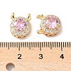 Brass Micro Pave Cubic Zirconia Beads KK-G531-01G-05-3