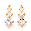 Brass Micro Pave Cubic Zirconia Pendants KK-N261-118A-G-1
