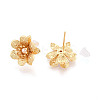 Brass ABS Imitation Pearl Stud Earrings EJEW-T048-02G-2