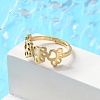 Ion Plating(IP) 201 Stainless Steel Hollow Out Dog Paw Prints Adjustable Ring for Women X-RJEW-K238-10G-2