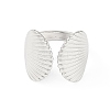 304 Stainless Steel Shell Shape Open Cuff Rings RJEW-S418-01P-2
