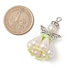 Pearlized Glass Pearl Beads  Pendants PALLOY-MZ00487-01-2