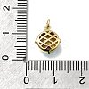 Flat Round Brass with Glass Charms KK-G525-01G-01-3