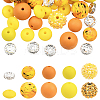 64Pcs Round & Rondelle Food Grade Eco-Friendly Silicone Beads SIL-SP0001-19F-1