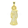 Rack Plating Brass Micro Pave Clear Cubic Zirconia Pendants KK-B091-30G-01-1