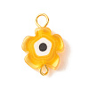 Handmade Millefiori Glass Connector Charms PALLOY-JF01341-2