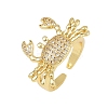 Brass Micro Pave Cubic Zirconia Cuff Rings for Women RJEW-P157-02G-2