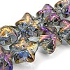 Half Rainbow Plated Electroplate Transparent Glass Beads Strands EGLA-G037-07A-HR02-1