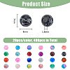 480Pcs 24 Colors Drawbench Glass Round Beads GLAD-DC0001-01-2