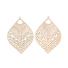 Brass Filigree Big Pendants KK-B064-05KCG-1