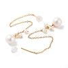 Round Natural Pearl Stud Earrings for Women EJEW-E303-04G-2