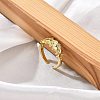 Rack Plating Brass Micro Pave Clear Cubic Zirconia Cuff Rings for Women RJEW-M028-112G-2
