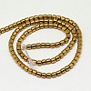 Electroplate Non-magnetic Synthetic Hematite Beads Strands G-J163-3x3mm-04-2