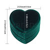 Heart Velvet Covered Cardboard Couple Rings Storage Box CON-WH0087-81A-2