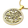 201 Stainless Steel Tetragrammaton Solomon Kabbalah Pendant Necklaces NJEW-S007-22G-2
