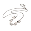 Brass Micro Pave Cubic Zirconia Knot Pendant Necklaces NJEW-B157-08P-02-4