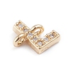 Brass Micro Pave Cubic Zirconia Letter Links ZIRC-I042-16G-L-3