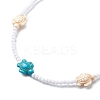 3Pcs 3 Color Dyed Synthetic Turquoise Tortoise & Acrylic Beaded Necklaces Set NJEW-JN04036-5
