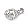 Brass Micro Pave Clear Cubic Zirconia Stud Earring Findings KK-D369-04P-2