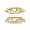 Rack Plating Brass Micro Pave Clear Cubic Zirconia Connector Charms ZIRC-I061-02G-01-2