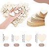 4 Styles Unfinished Wooden Heart Decoration Sheet WOOD-PH0003-27-4