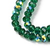 Electroplate Transparent Glass Beads Strands EGLA-A046-01A-18-2