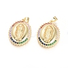 Brass Micro Pave Cubic Zirconia Pendants KK-I657-46G-1