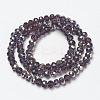 Electroplate Glass Beads Strands EGLA-A034-T4mm-K14-2