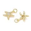 Brass Micro Pave Clear Cubic Zirconia Charms KK-L253-23G-03-2