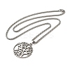 Non-Tarnish Tree of Life Pendant Necklaces NJEW-C044-06P-2