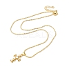 Brass Pave Clear Cubic Zirconia Cross Pendant Necklaces for Women NJEW-K381-04G-2