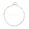 Summer Beach Natural White Shell and Glass Seed Beaded Necklaces NJEW-JN05855-02-4