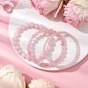 3Pcs Round Natural Rose Quartz Beads Stretch Bracelets BJEW-JB10963-5