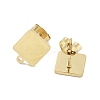 Square Ion Plating(IP) 304 Stainless Steel Stud Earring Findings STAS-I206-96G-2