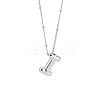 1pc Brass Chain with Alloy Letter Pendants Necklaces NJEW-LP0001-41I-P-1